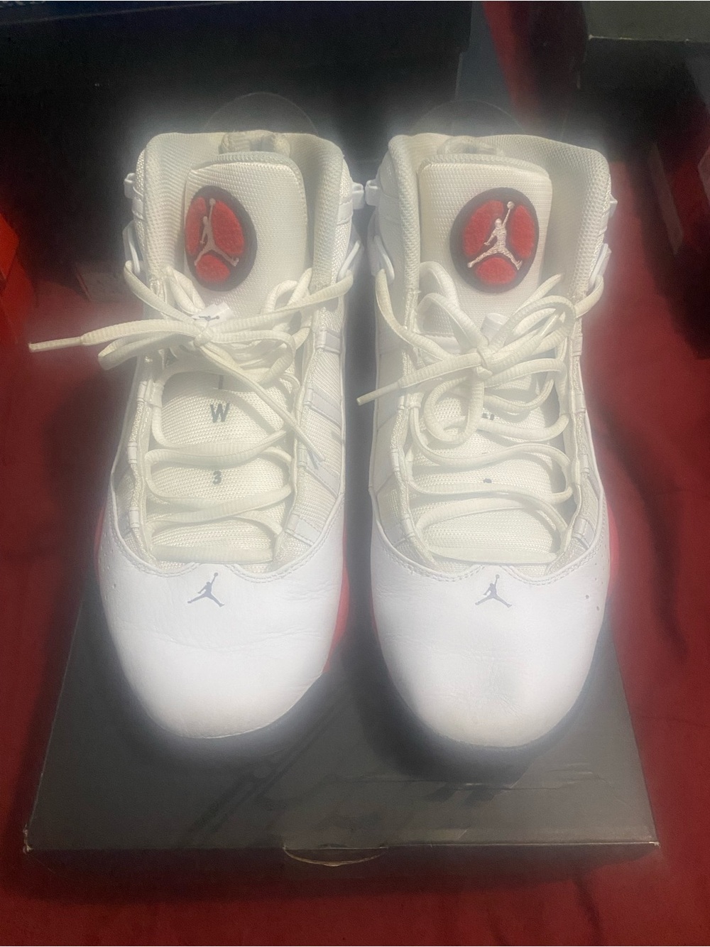 Jordan 6 rings white and red